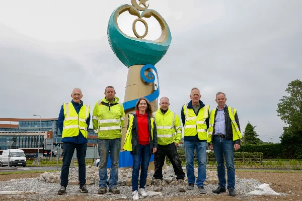 Tidy Towns Drogheda team on site in front of new sculpture