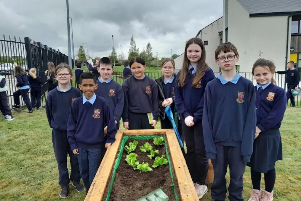 kids after planting activity